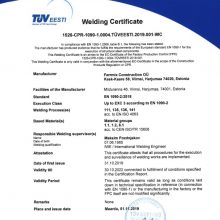 FERRMIX EN1090-2 EXC3 WELDING CERTIFICATE